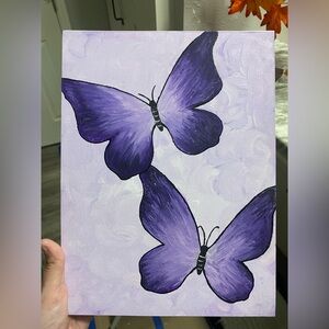 Purple Butterfly Canvas Board Art